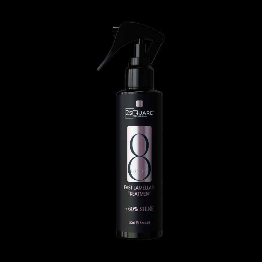 Frasco pulverizador negro del tratamiento 8SECONDS de 2Square Professional, 120 ml