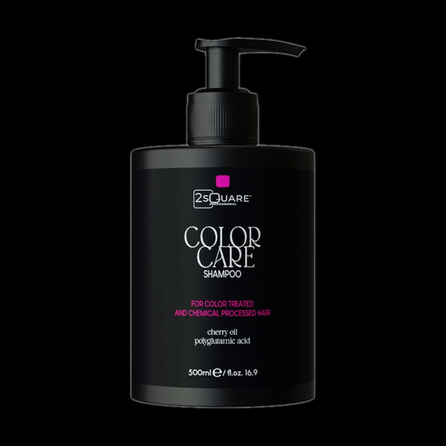 Frasco negro del COLOR CARE SHAMPOO de 2Square Professional, 500 ml