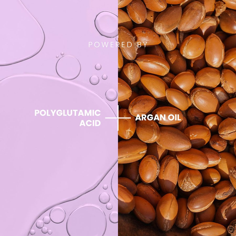 Los activos de la mascarilla: ácido poliglutámico y aceite de argán